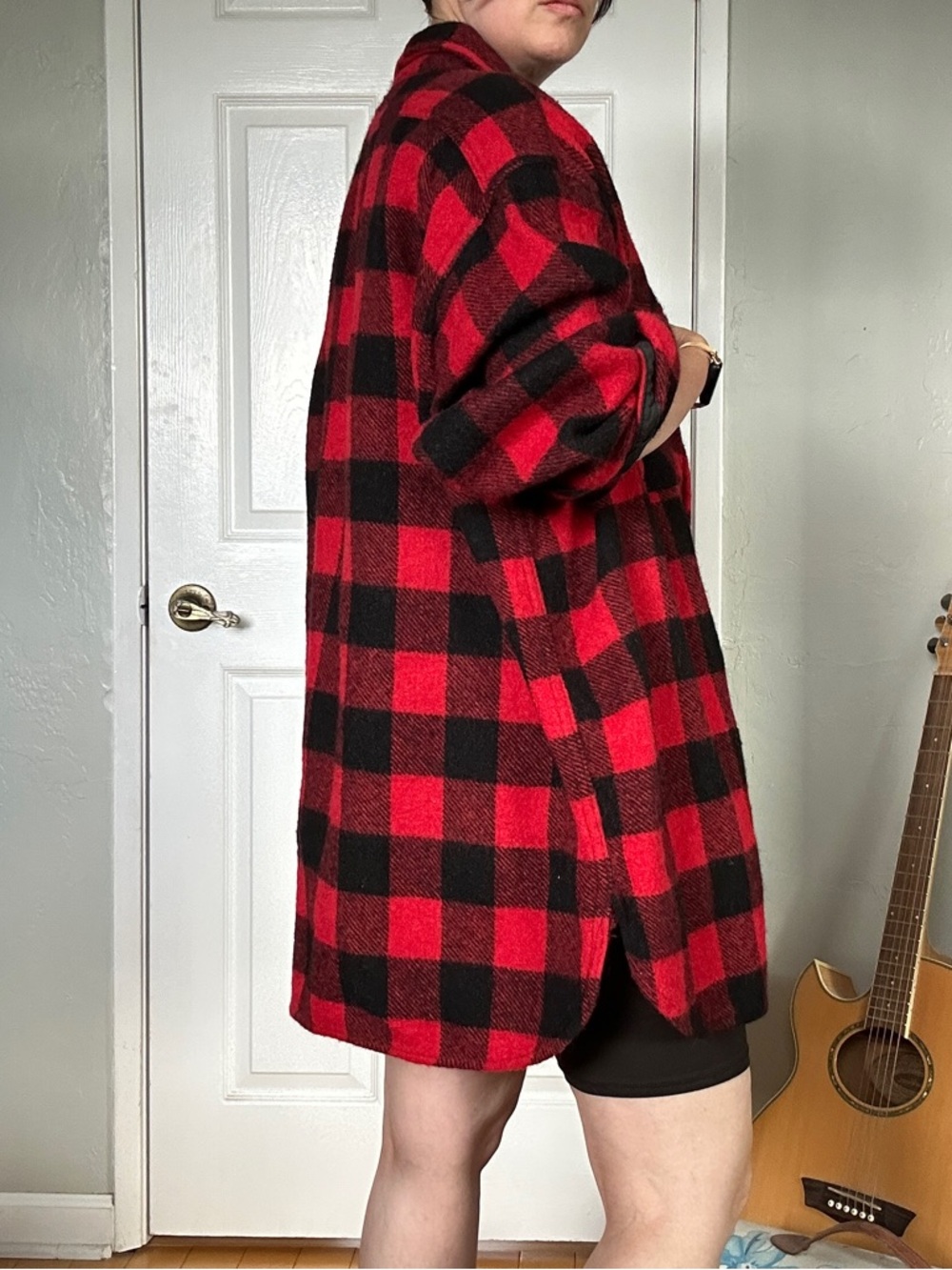 Vintage Sears Kings Road 70’s Red & Black Plaid Shirt Jacket XL